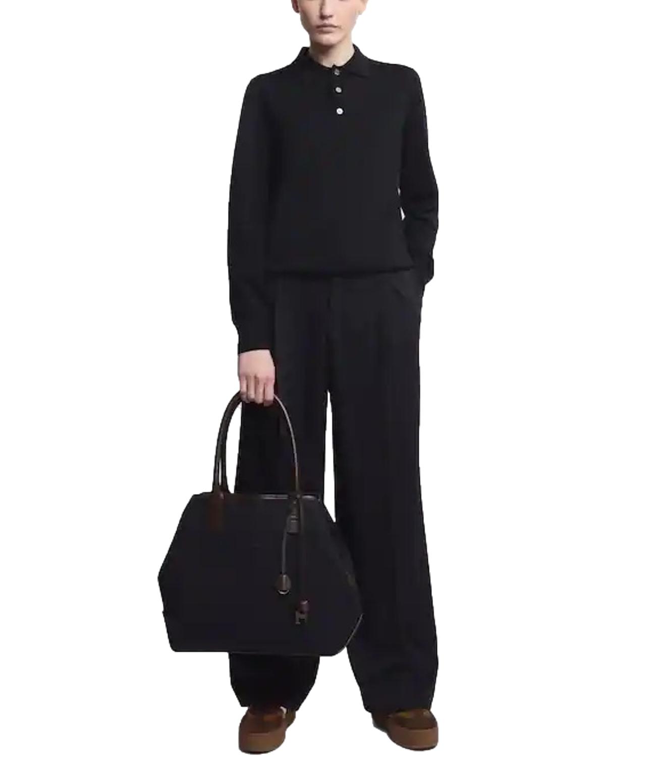 Bag Address shopping media tessuto nero marrone