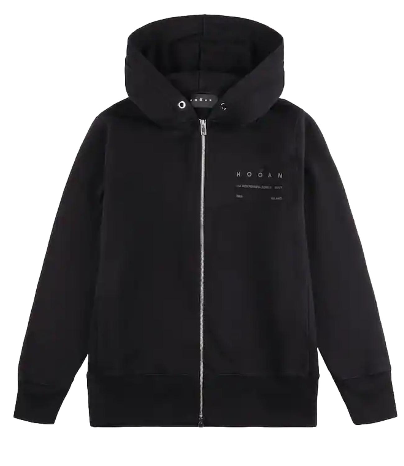 Felpa Hogan nera comfort fit con cappuccio