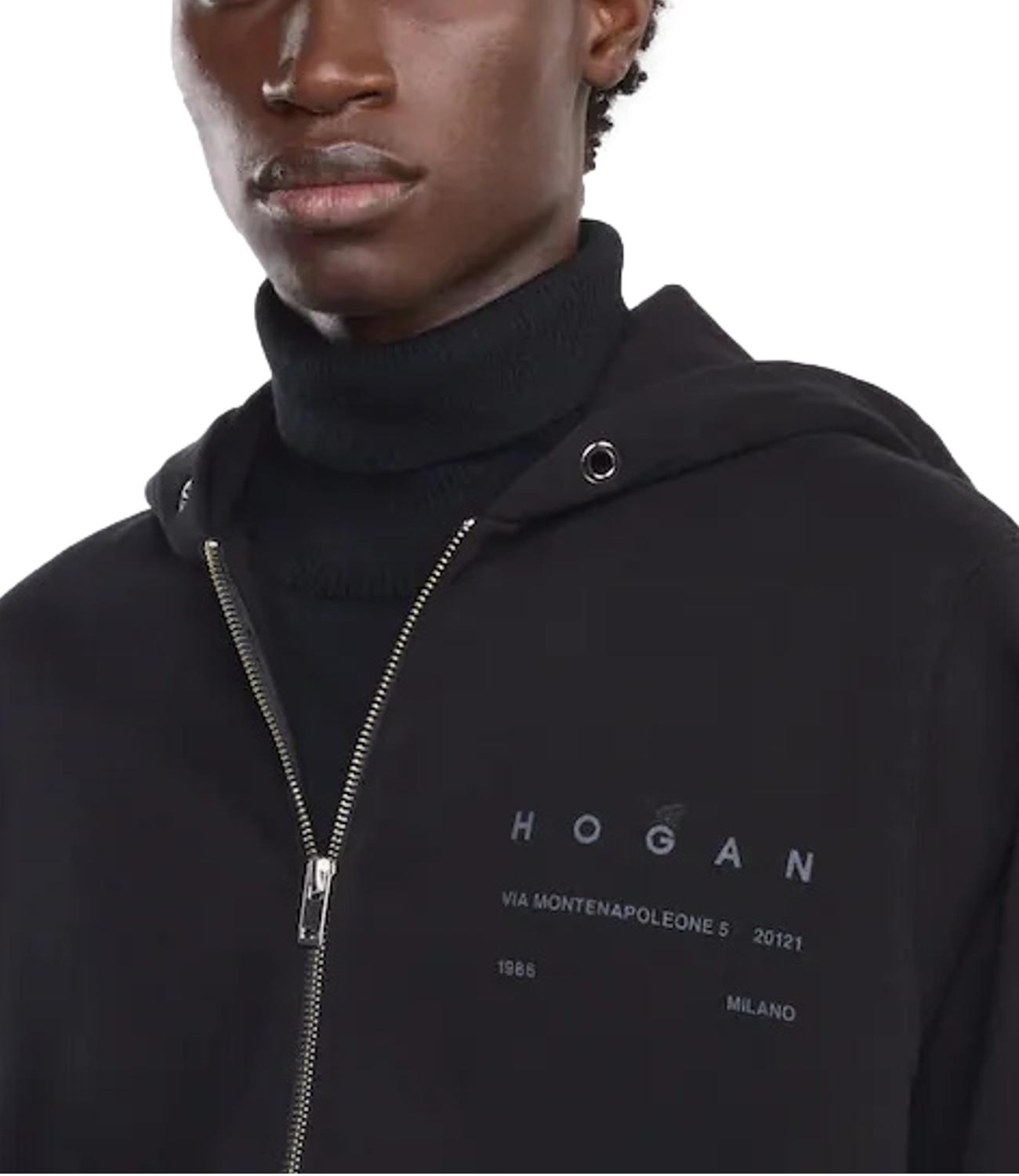 Felpa Hogan nera comfort fit con cappuccio