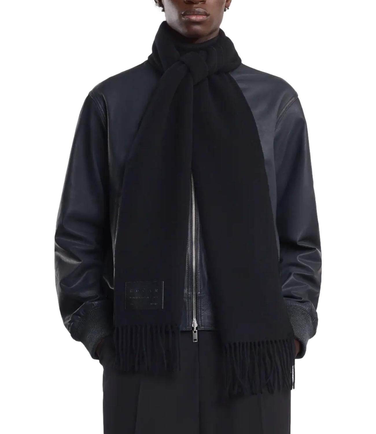 Hogan Sciarpa Nera in lana e cashmir