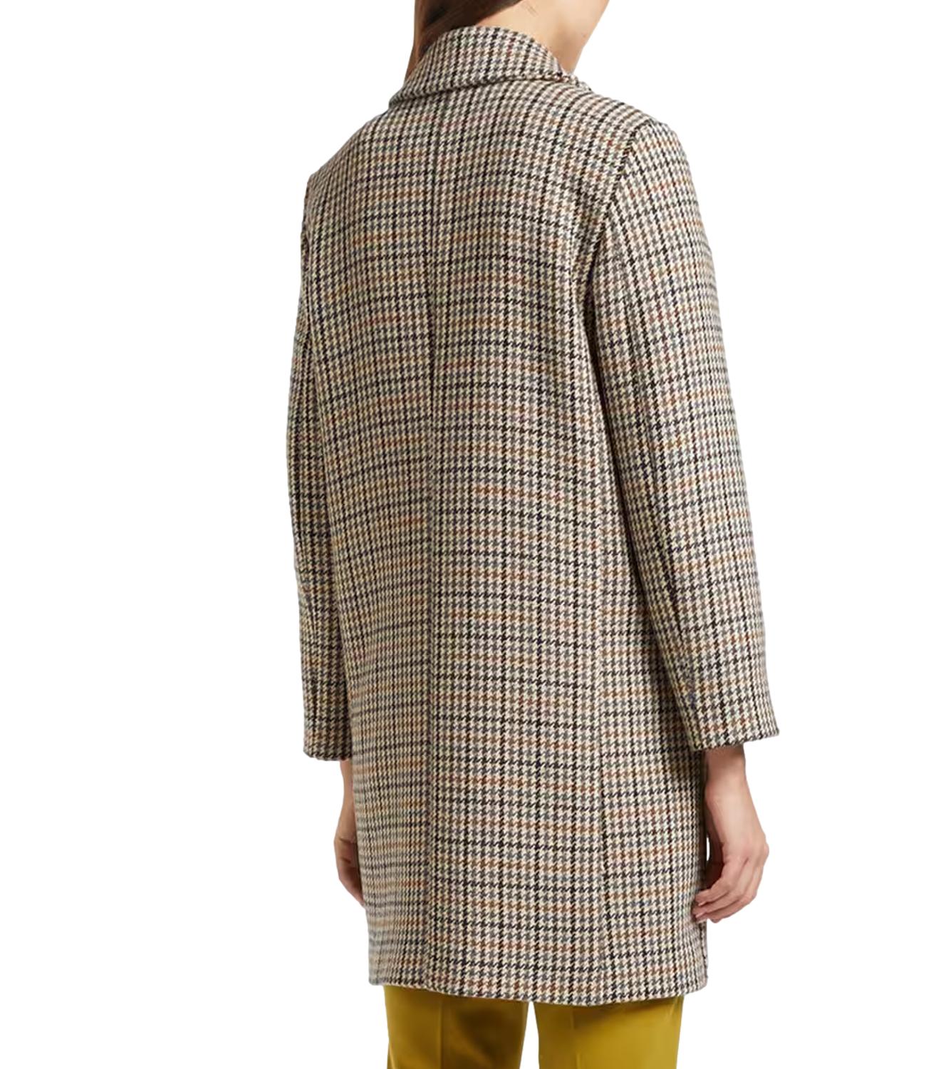Iblues Cappotto Afono Pied de Poule Beige Donna