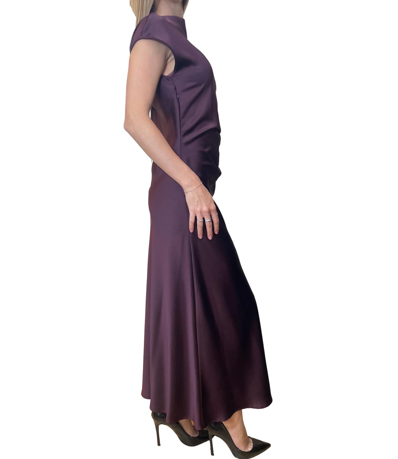 Imperial Abito Satin Prugna Donna