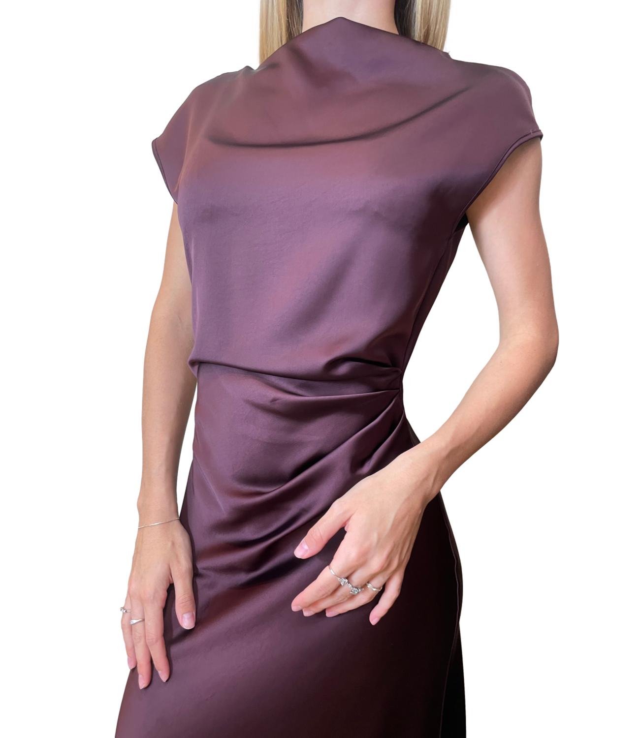 Imperial Abito Satin Prugna Donna