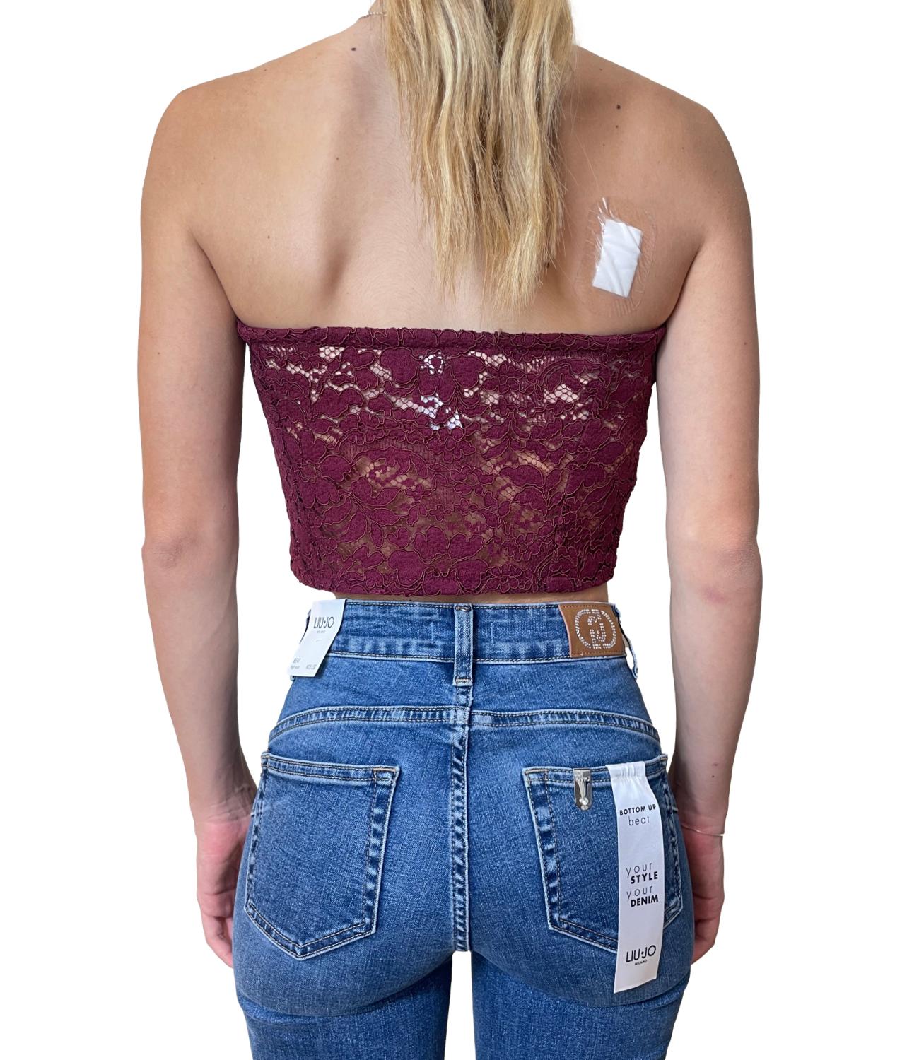 Imperial Top Pizzo Bordeaux Donna