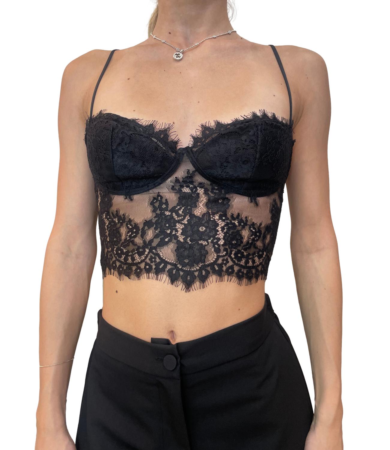 Imperial Top Pizzo Nero Donna