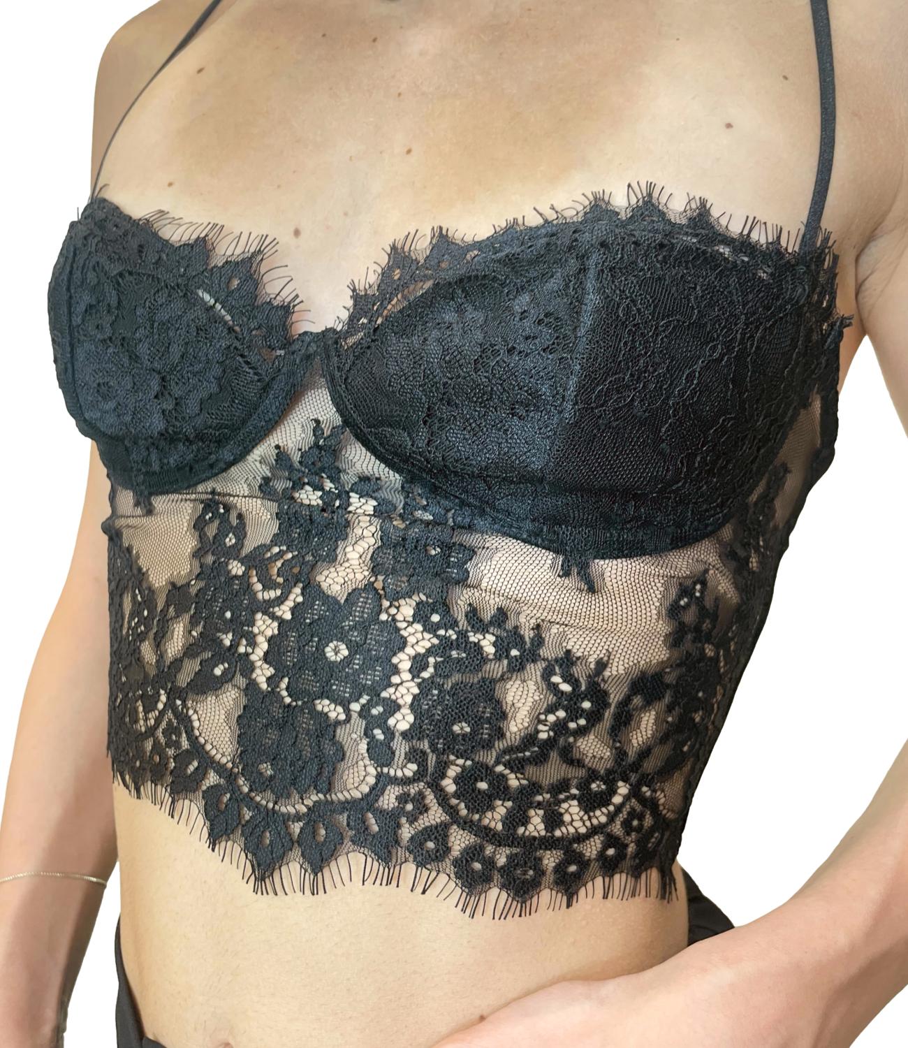 Imperial Top Pizzo Nero Donna