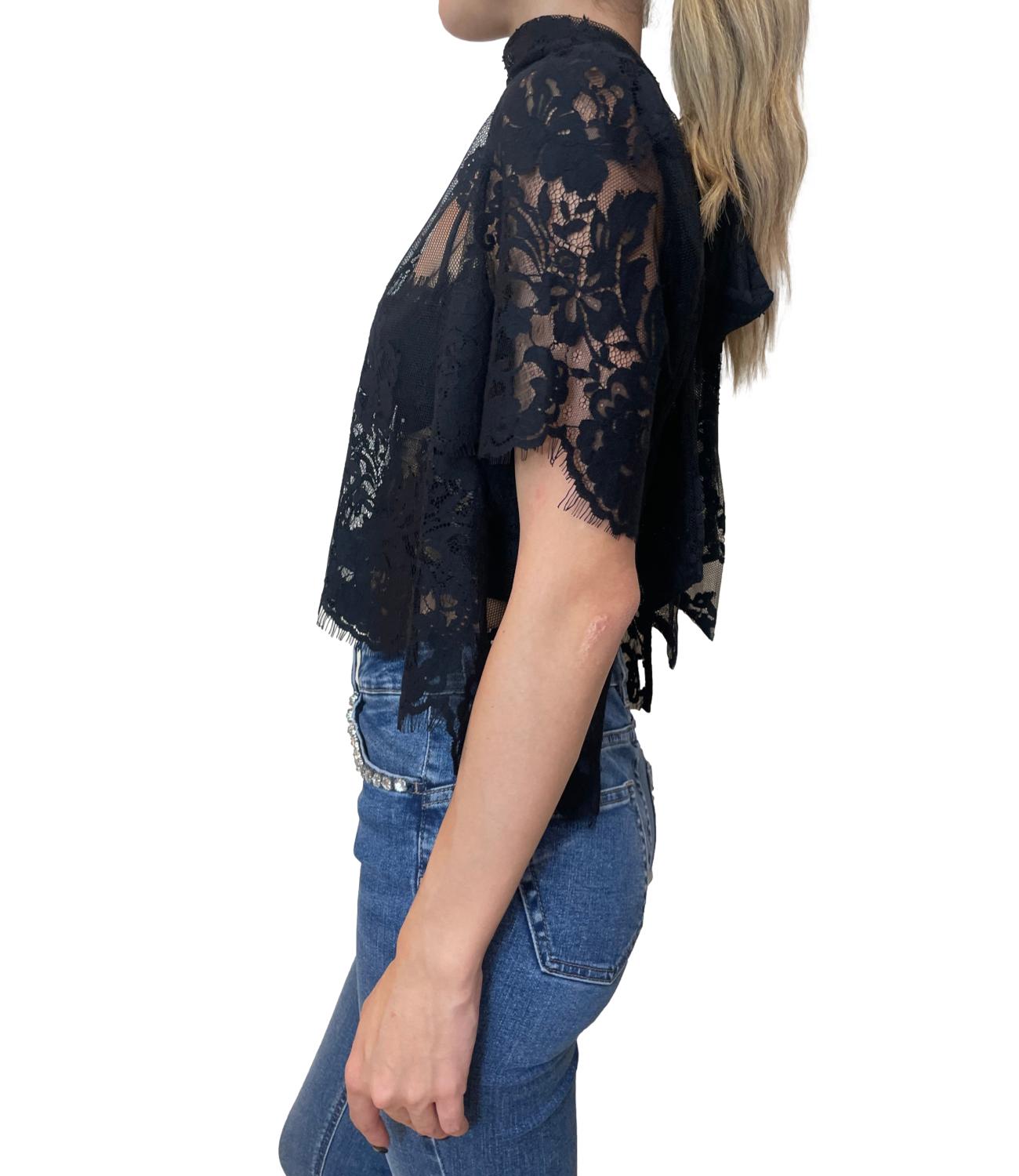Imperial Top Pizzo Nero Donna