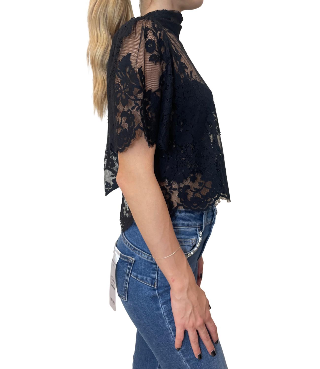 Imperial Top Pizzo Nero Donna