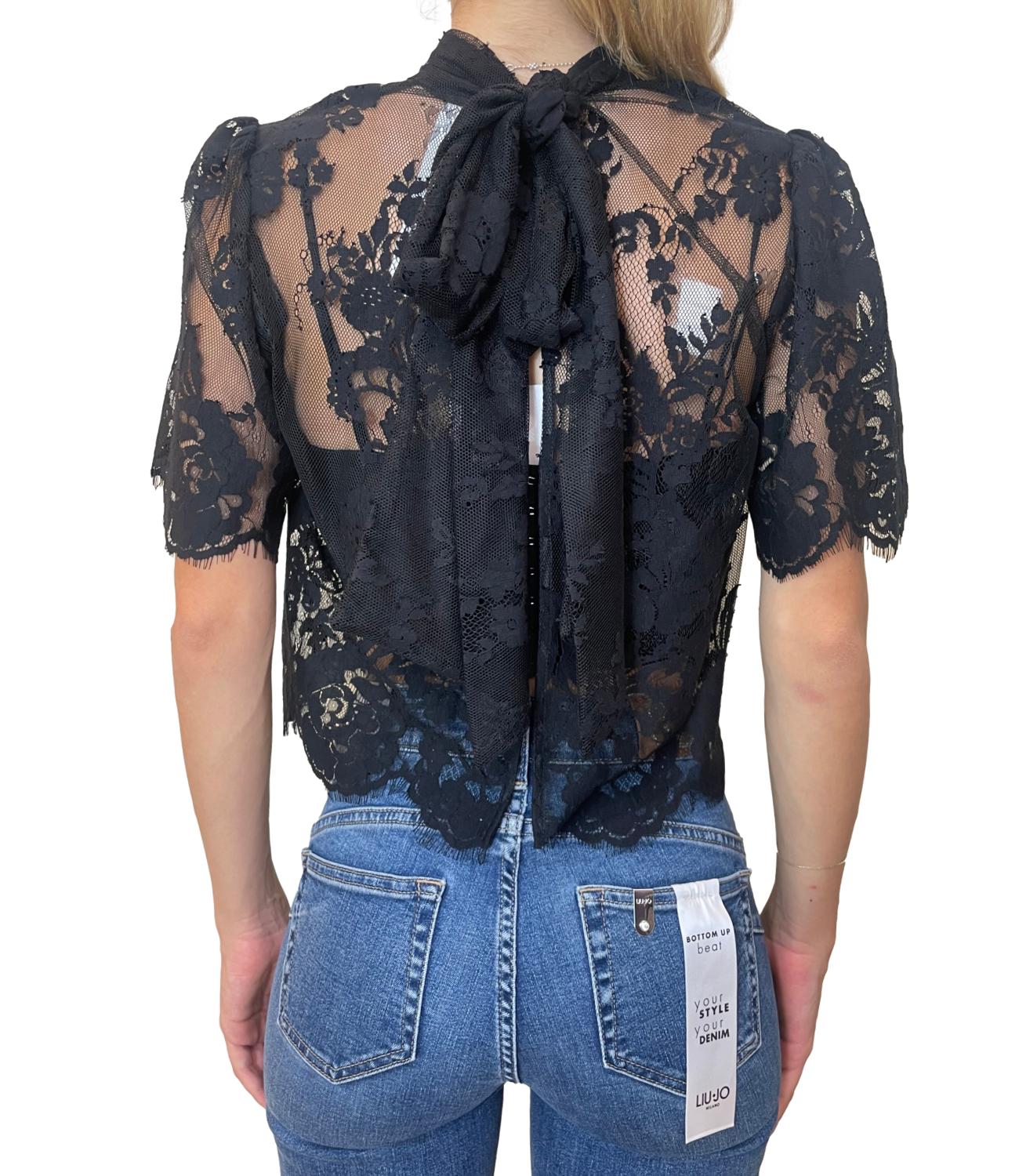 Imperial Top Pizzo Nero Donna