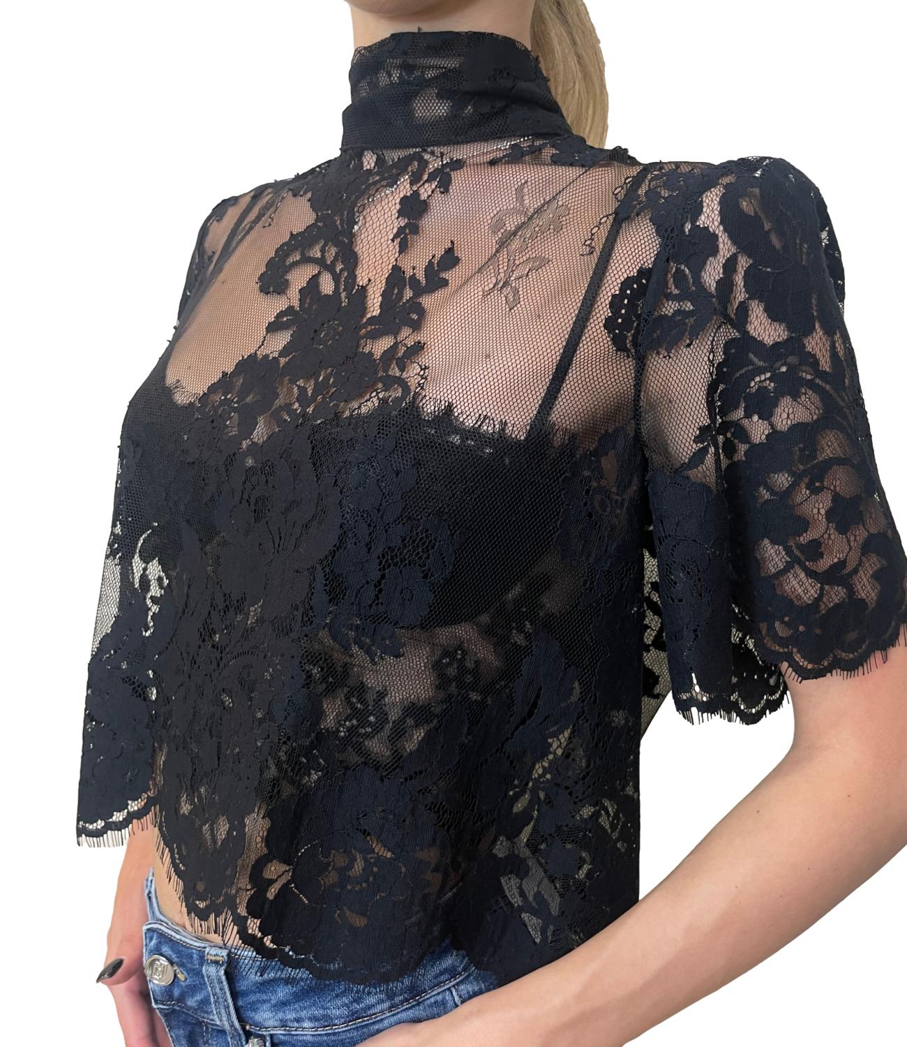 Imperial Top Pizzo Nero Donna