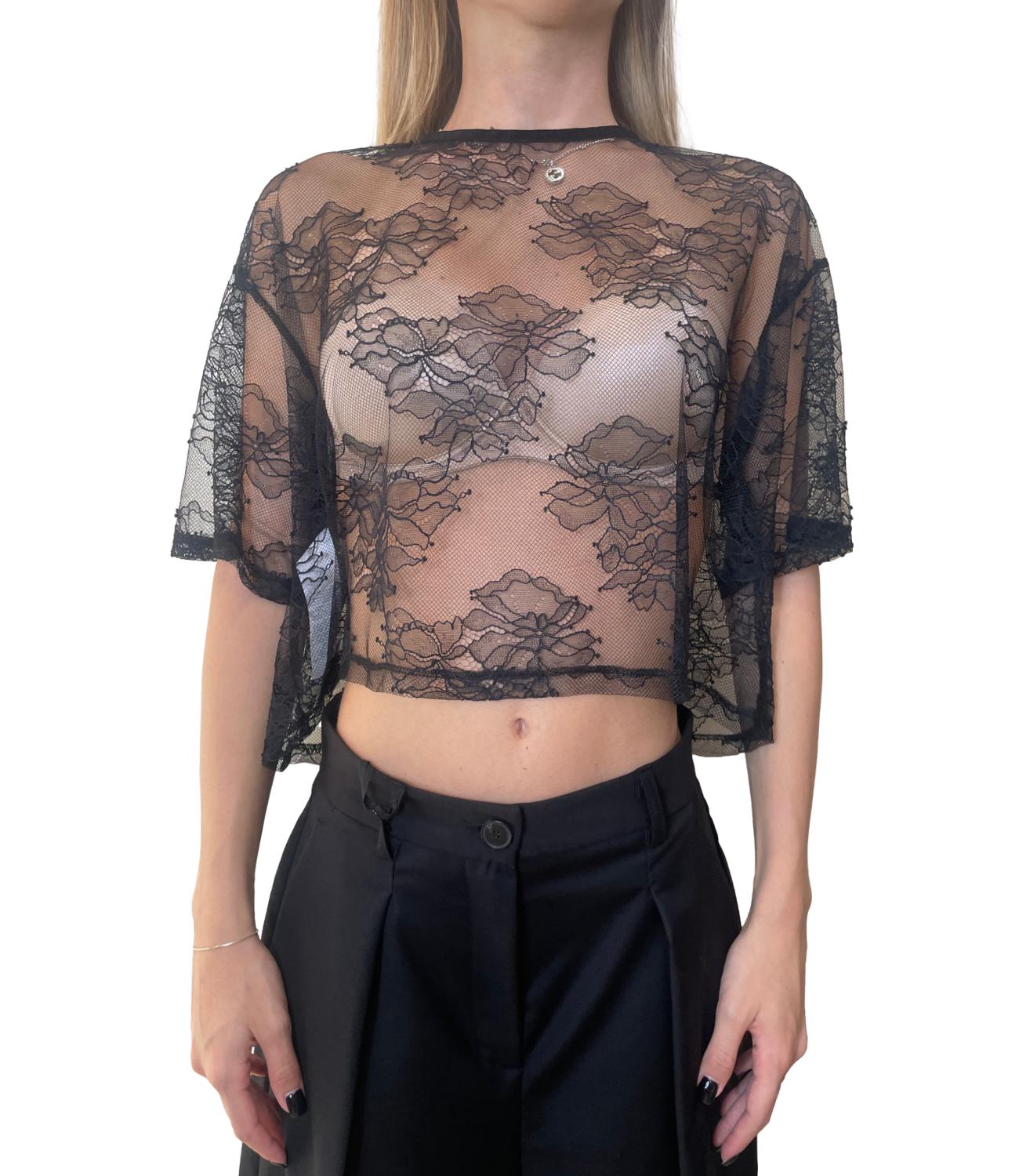 Imperial T-shirt Pizzo Nero Donna