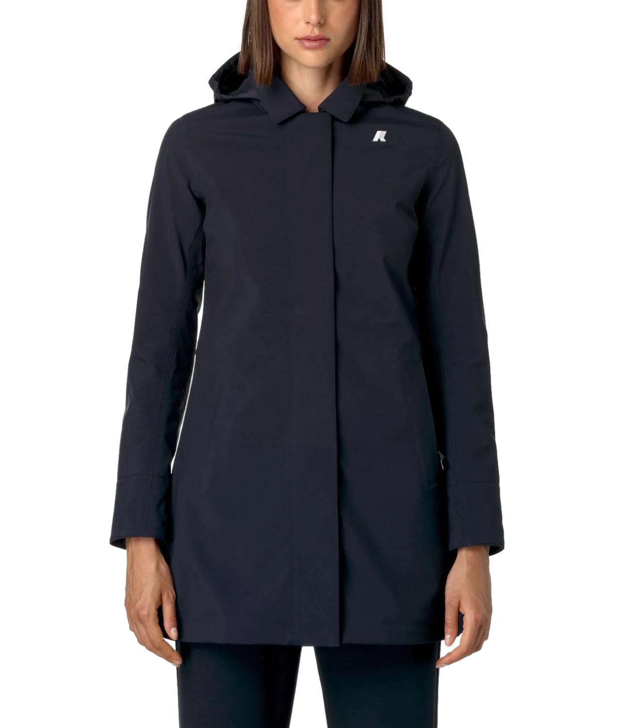 Kway giubbino lungo Mathy bonded blu donna