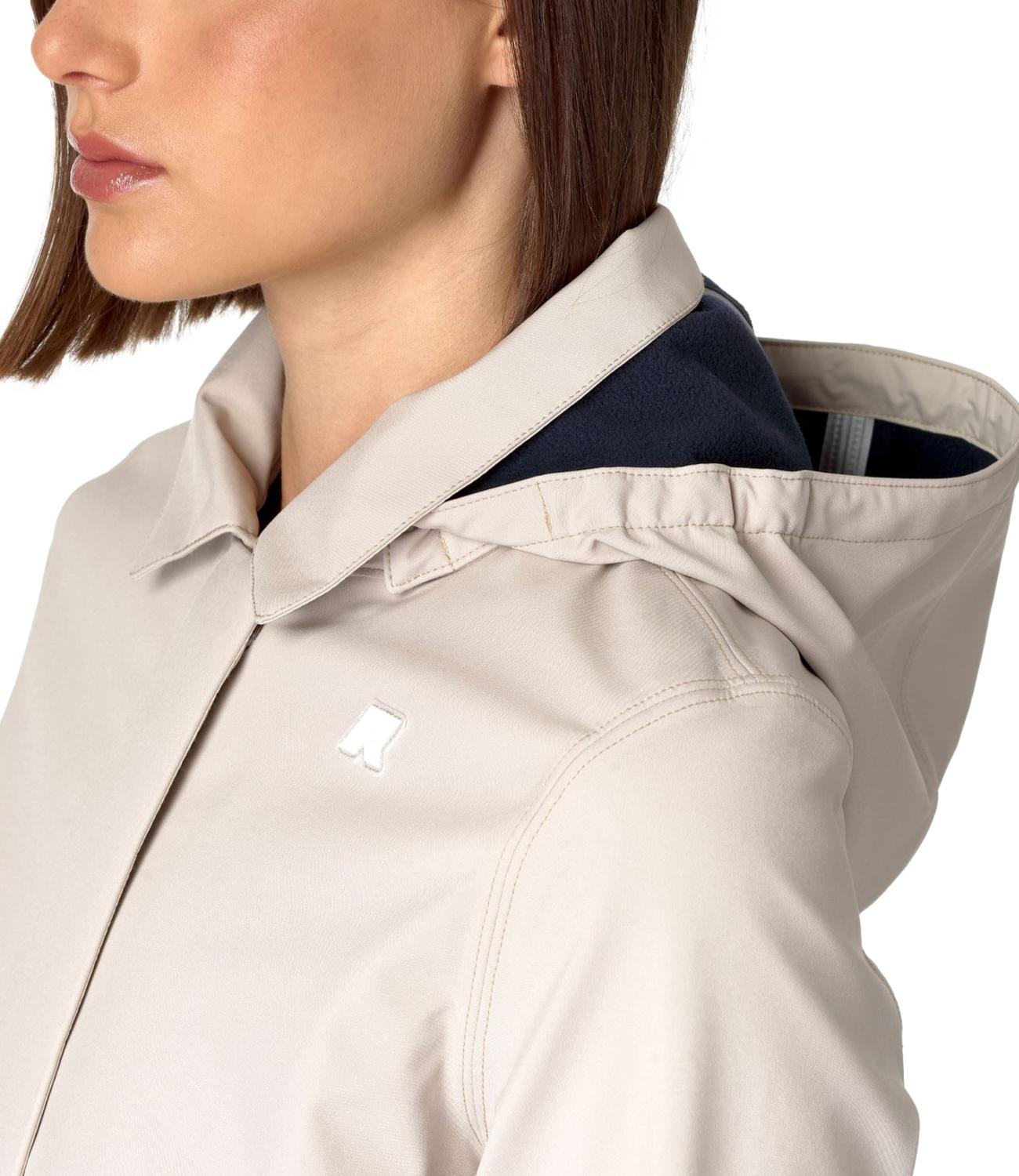 Kway giubbino lungo Mathy bonded beige green oak donna