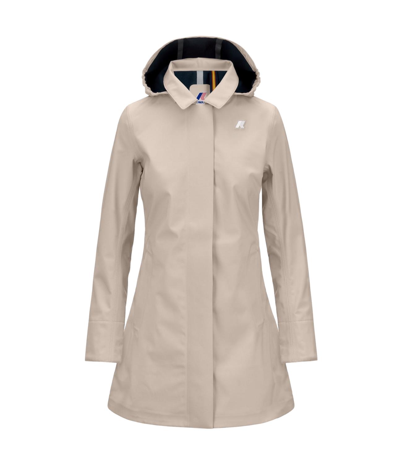 Kway giubbino lungo Mathy bonded beige green oak donna