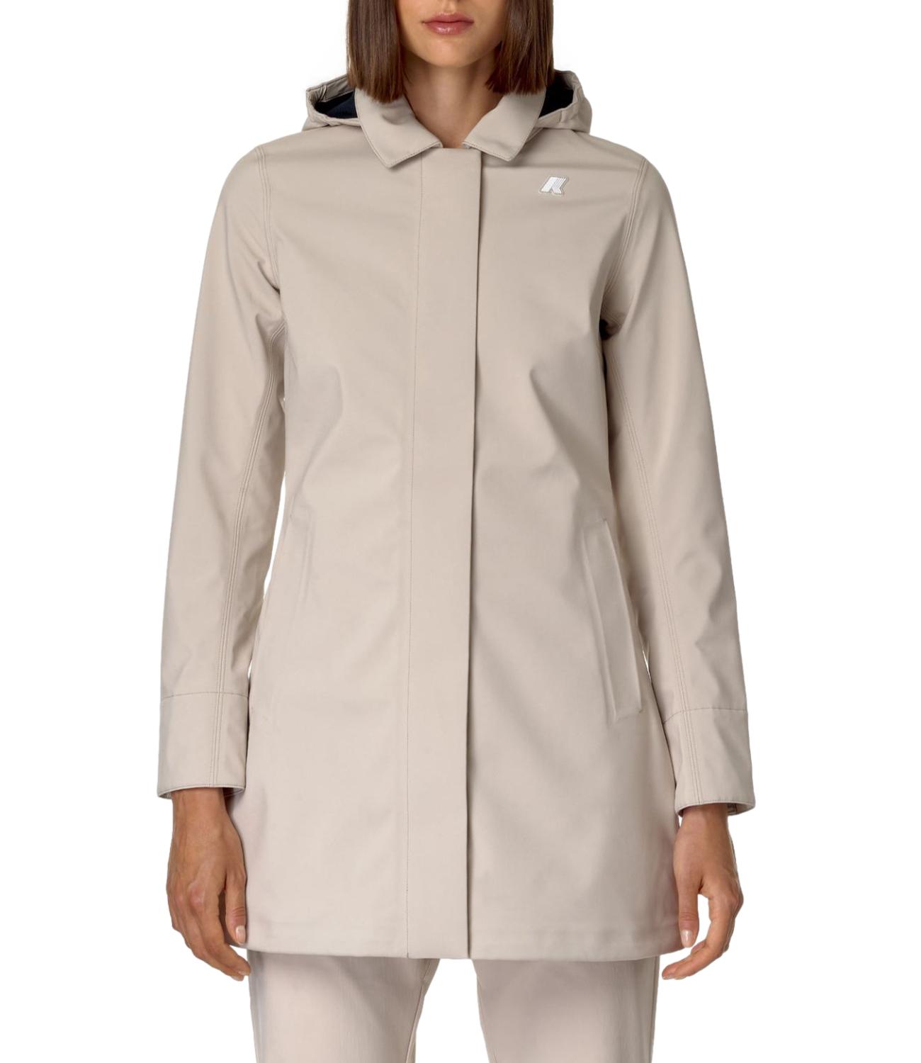 Kway giubbino lungo Mathy bonded beige green oak donna