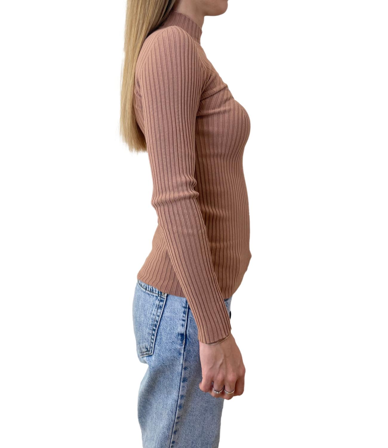 Kontatto maglia lupetto a coste biscotto donna