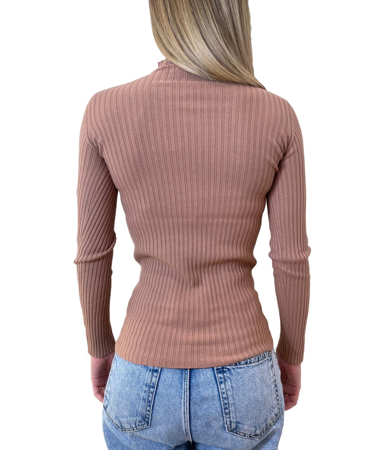 Kontatto maglia lupetto a coste biscotto donna