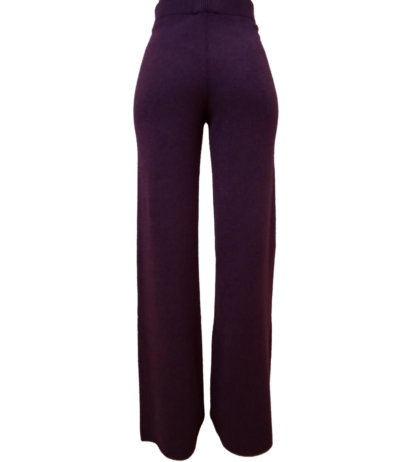Kontatto Pantalone Morbido Melanzana Donna