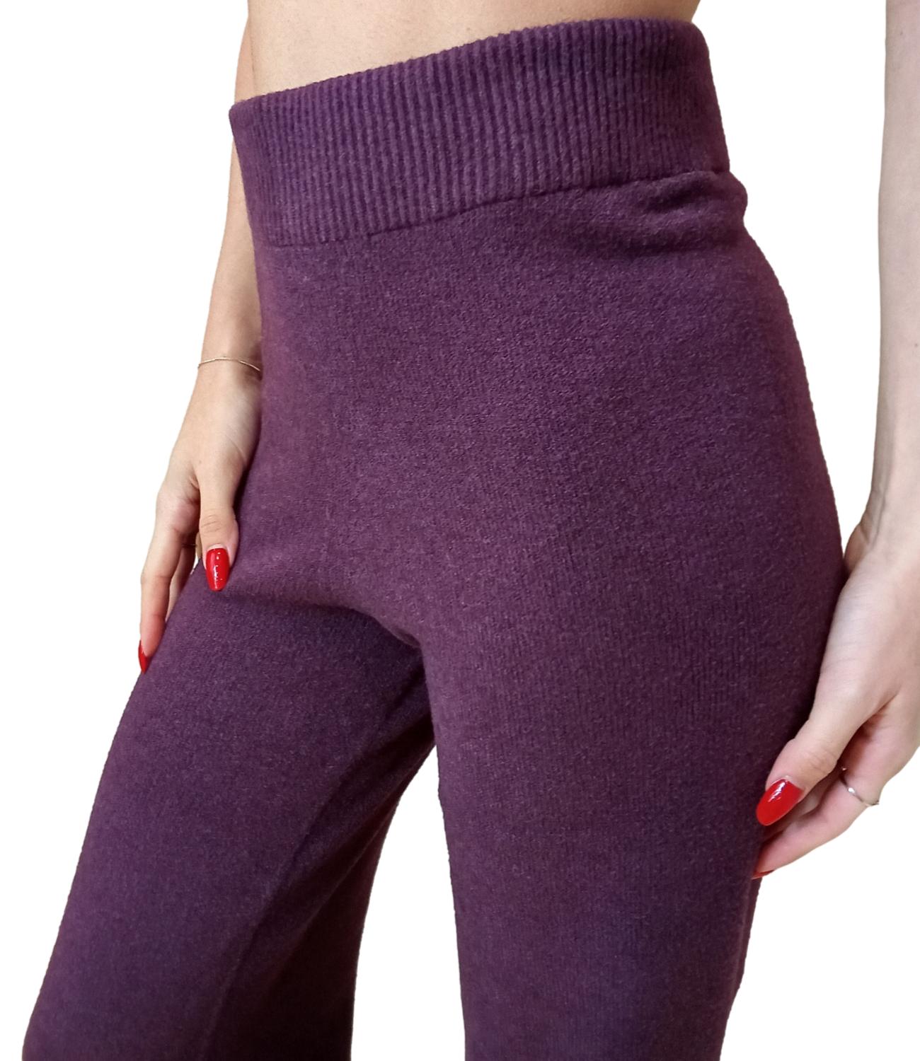 Kontatto Pantalone Morbido Melanzana Donna