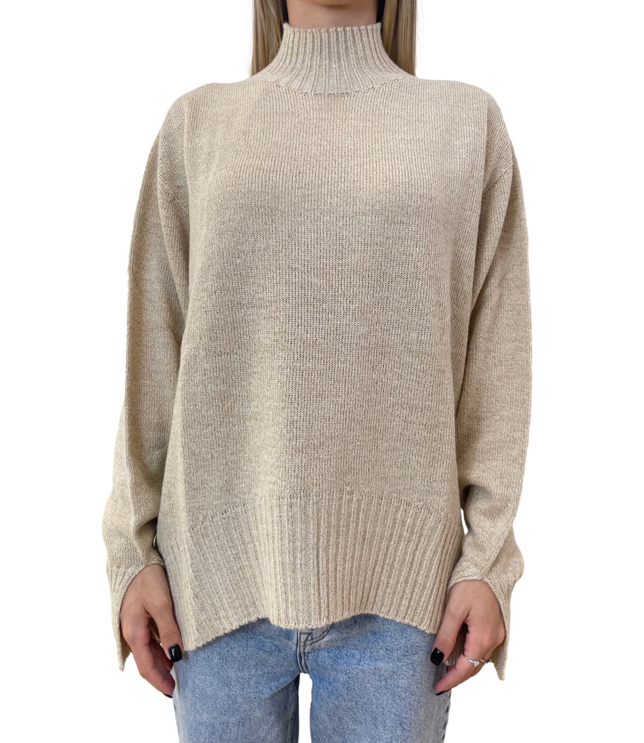 Kontatto maglia beige/oro donna