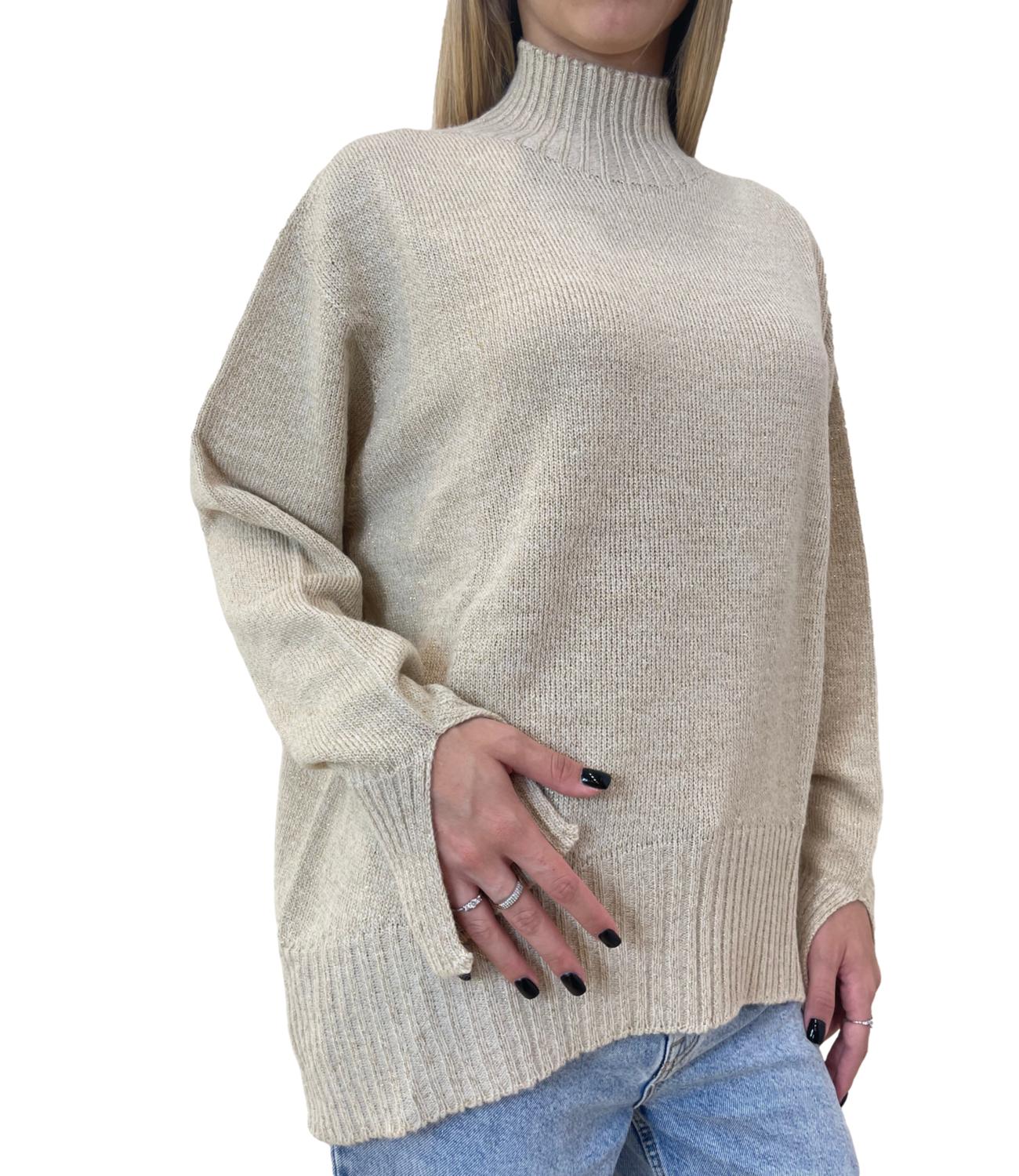 Kontatto maglia beige/oro donna