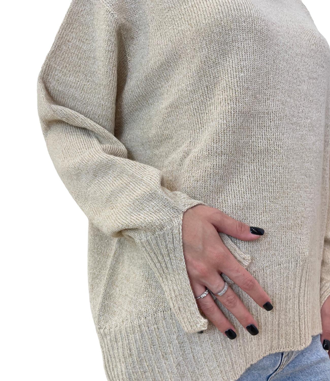 Kontatto maglia beige/oro donna