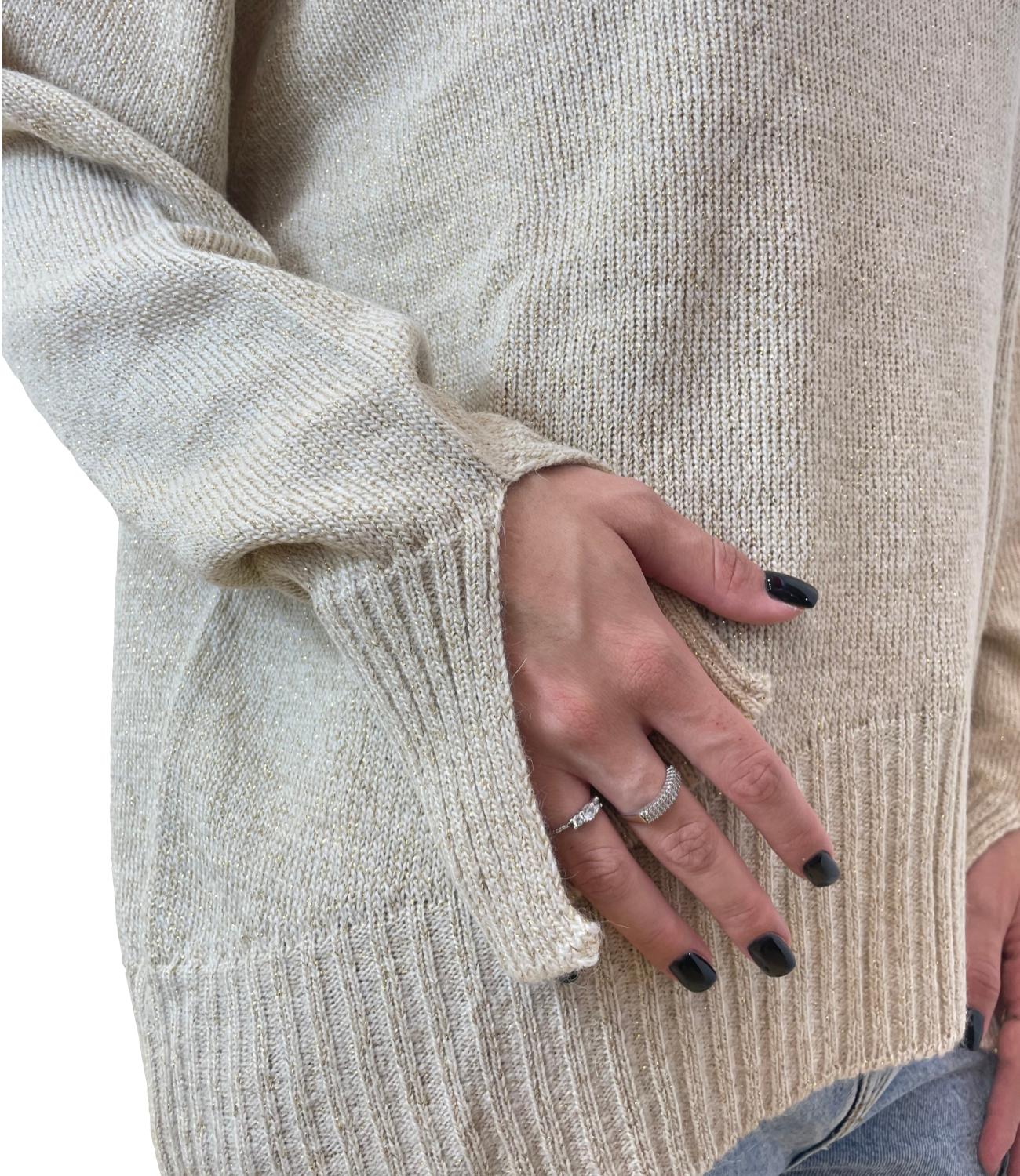 Kontatto maglia beige/oro donna
