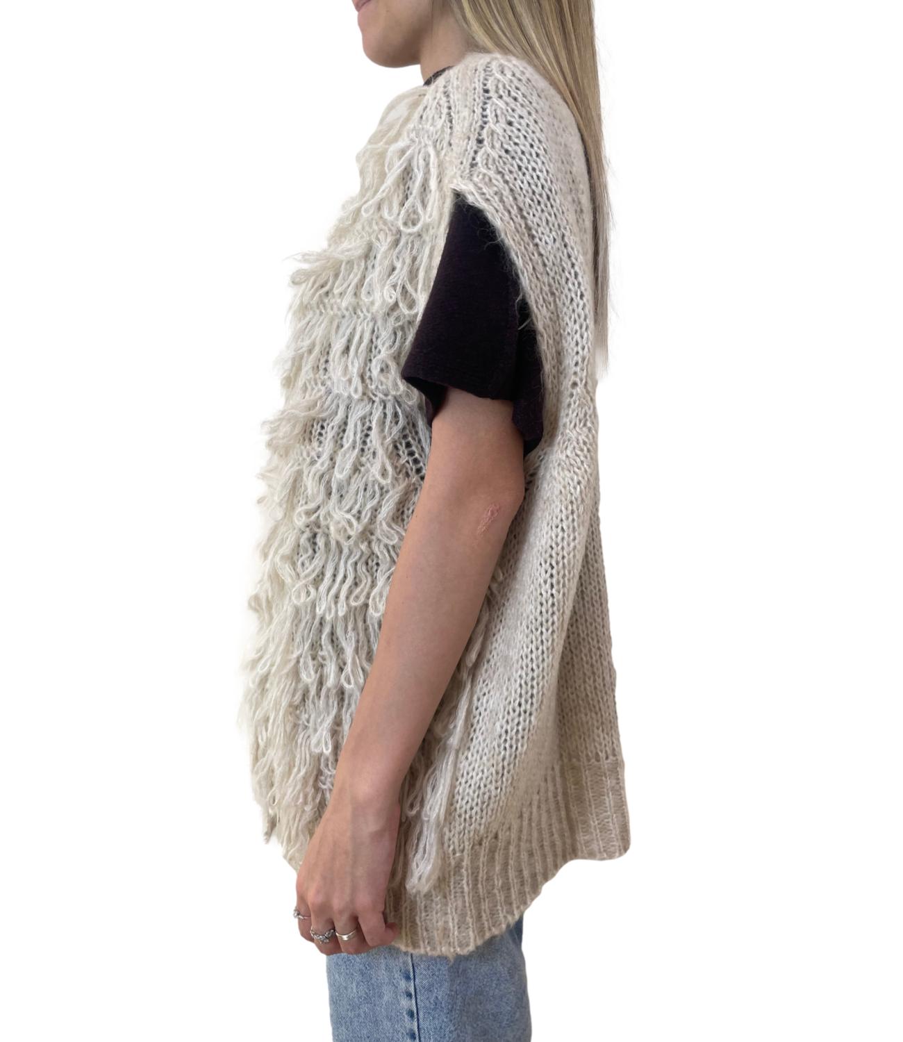 Kontatto gilet punto pannocchia beige donna