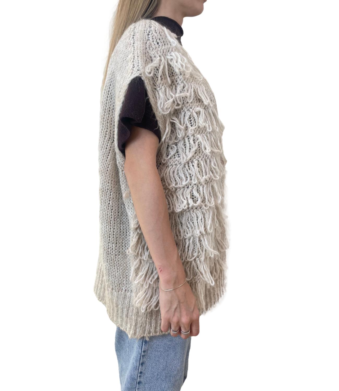 Kontatto gilet punto pannocchia beige donna
