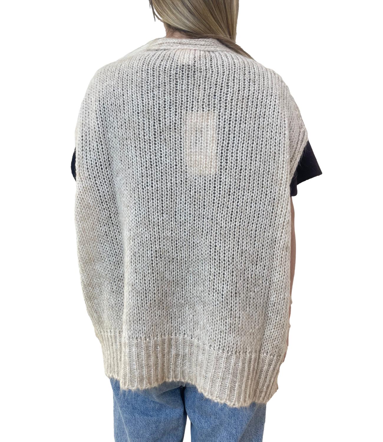 Kontatto gilet punto pannocchia beige donna