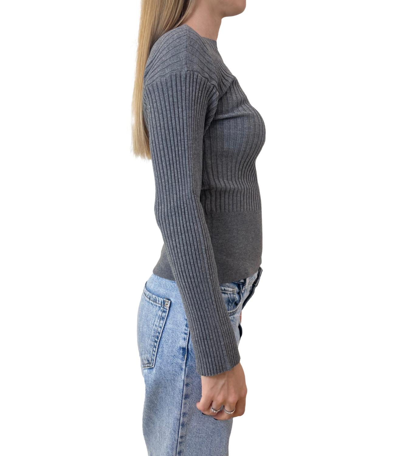 Kontatto maglia shiffer a coste grigio medio donna