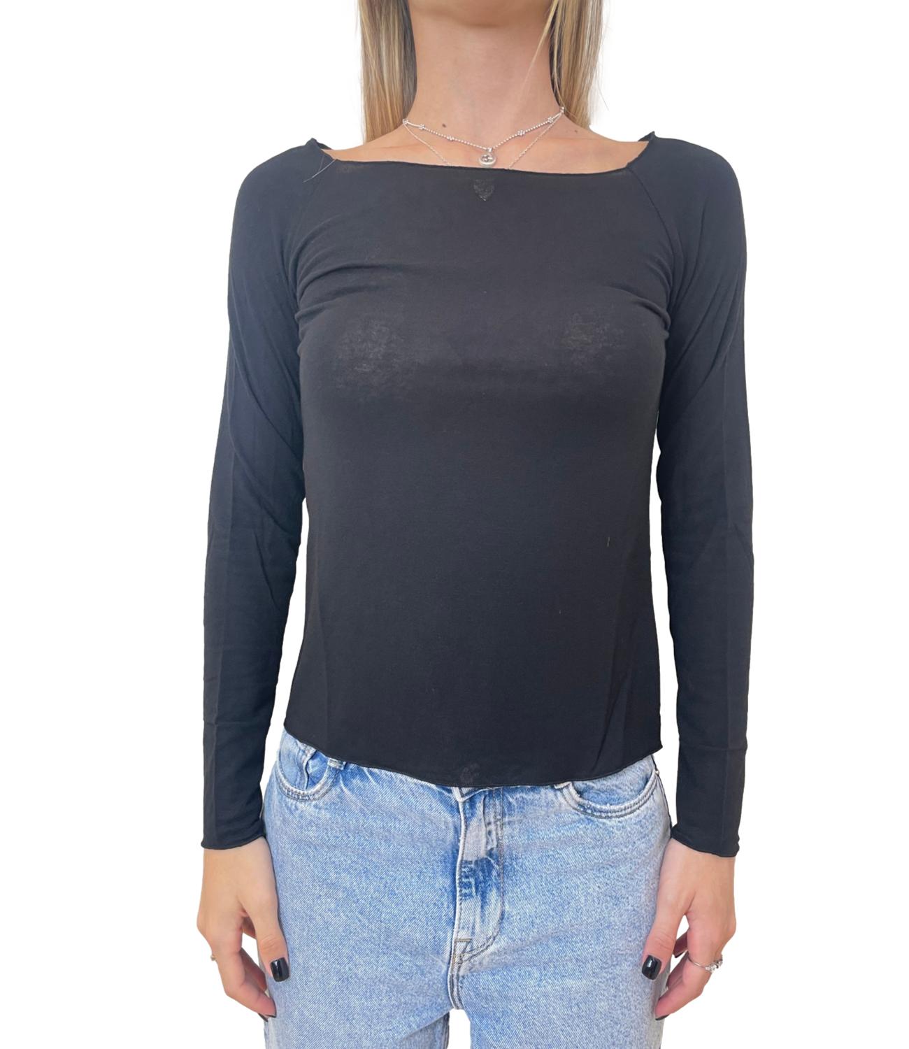 Kontatto Maglia a barca Nera Donna