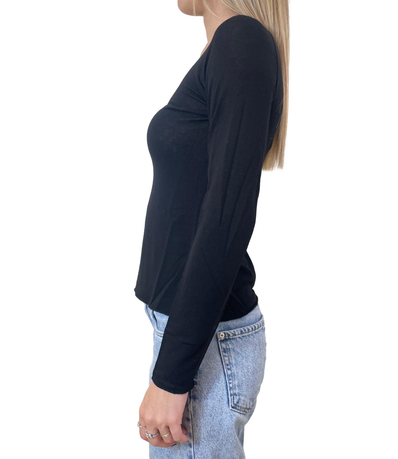 Kontatto Maglia a barca Nera Donna