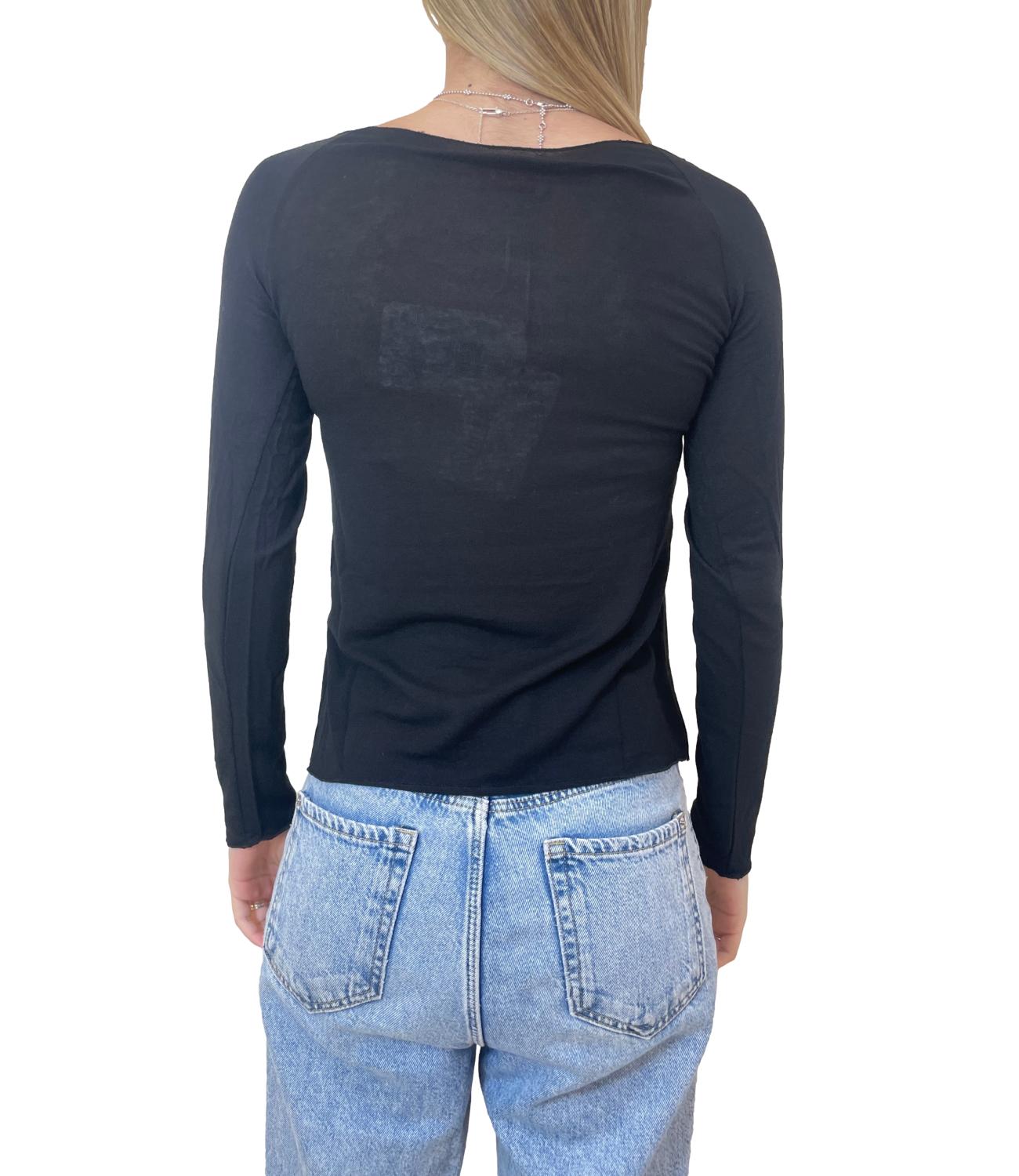Kontatto Maglia a barca Nera Donna