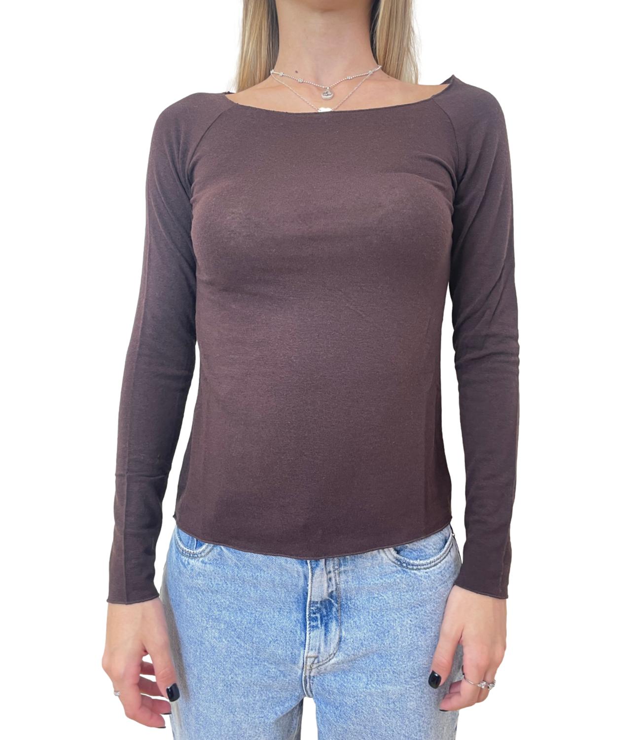 Kontatto Maglia a barca Mogano Donna