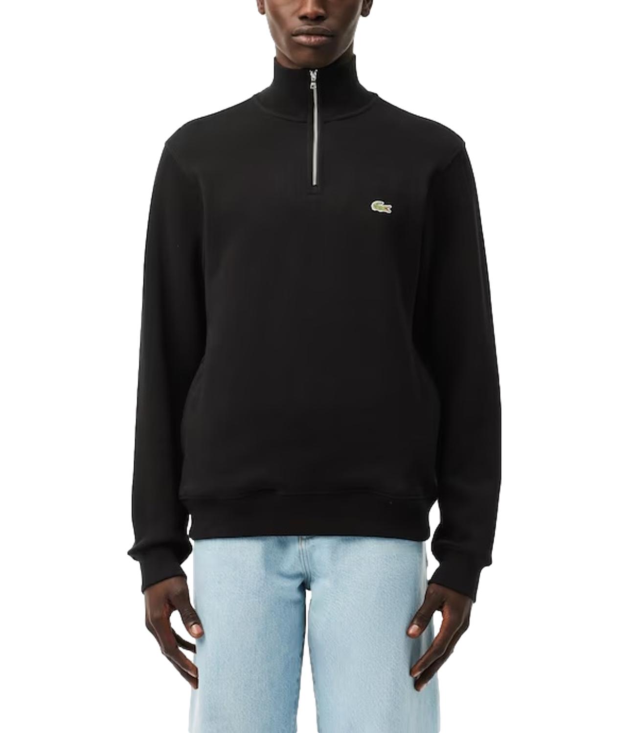 Pullover mezza zip nero