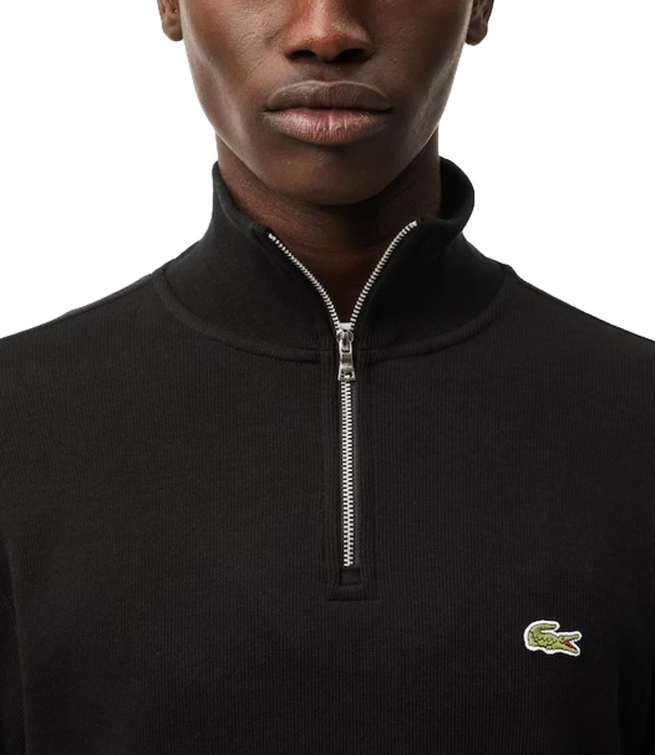 Pullover mezza zip nero