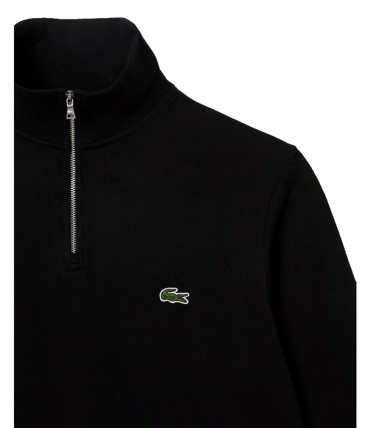 Pullover mezza zip nero