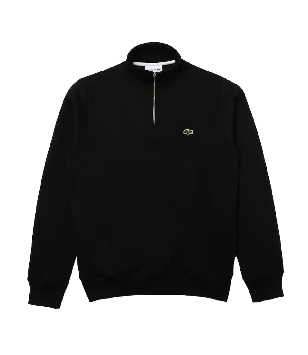 Pullover mezza zip nero