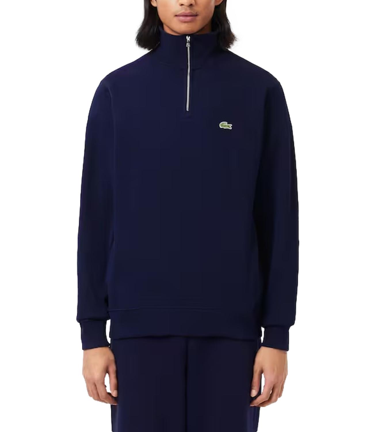Pullover mezza zip blu