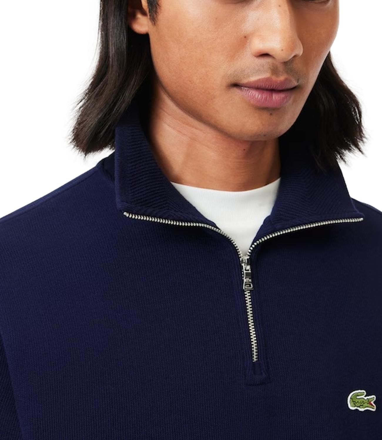 Pullover mezza zip blu