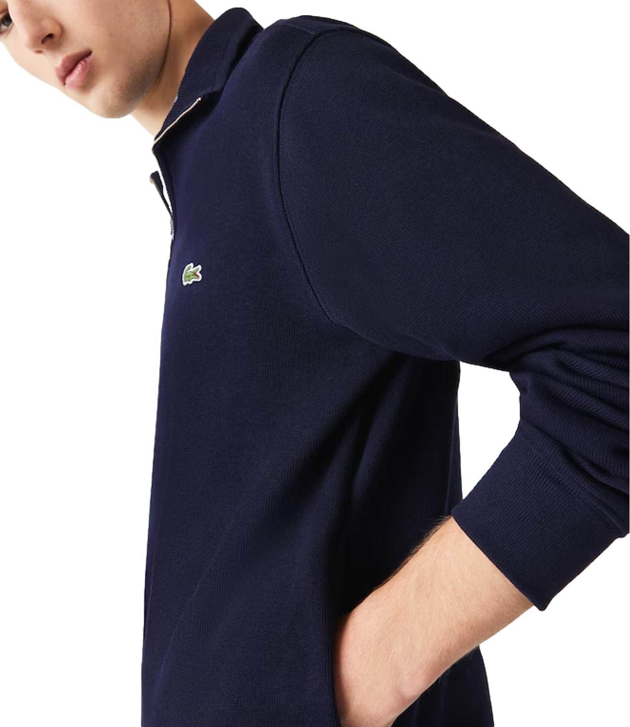 Pullover mezza zip blu