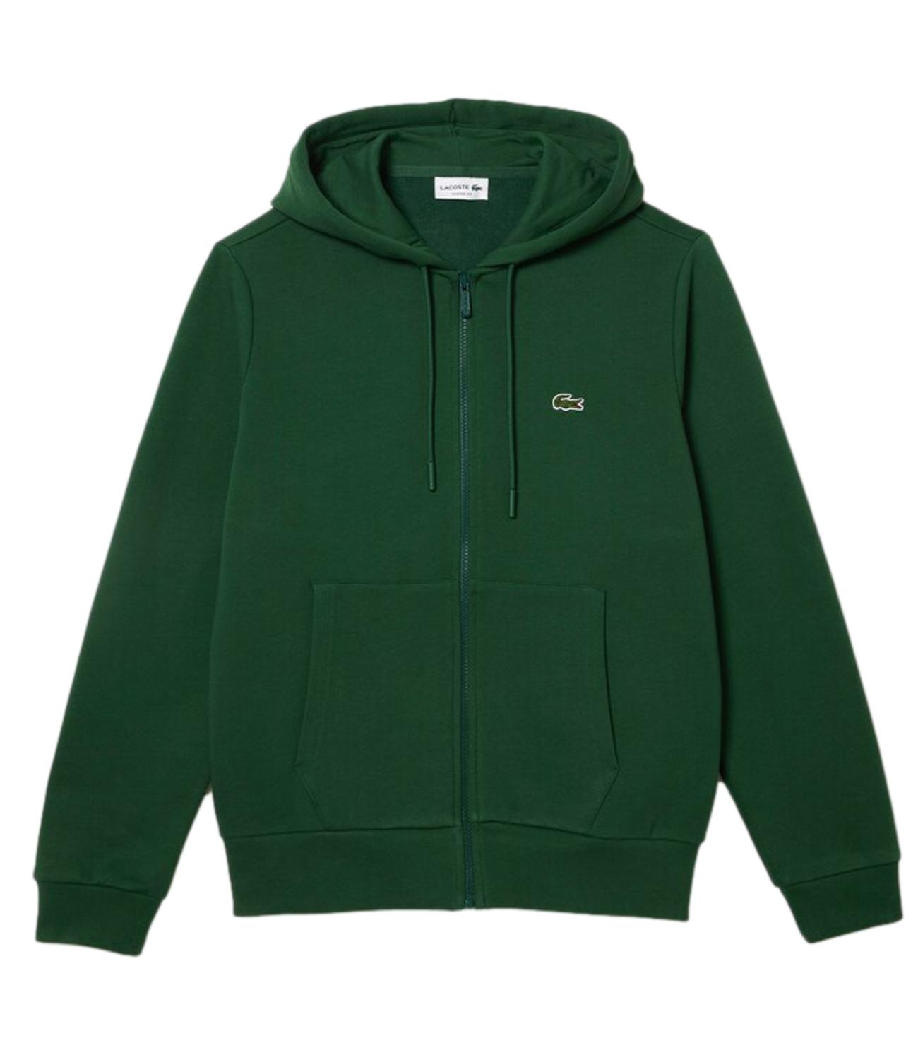 Felpa verde con cappuccio