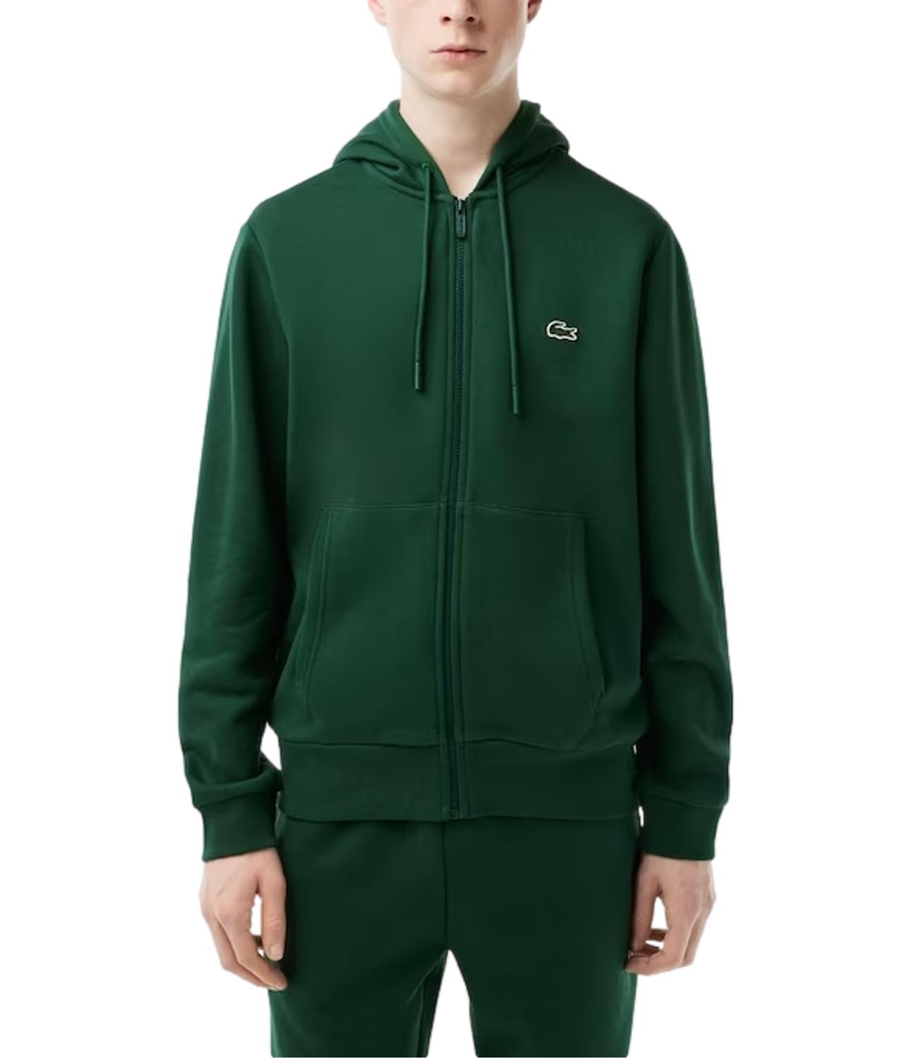 Felpa verde con cappuccio