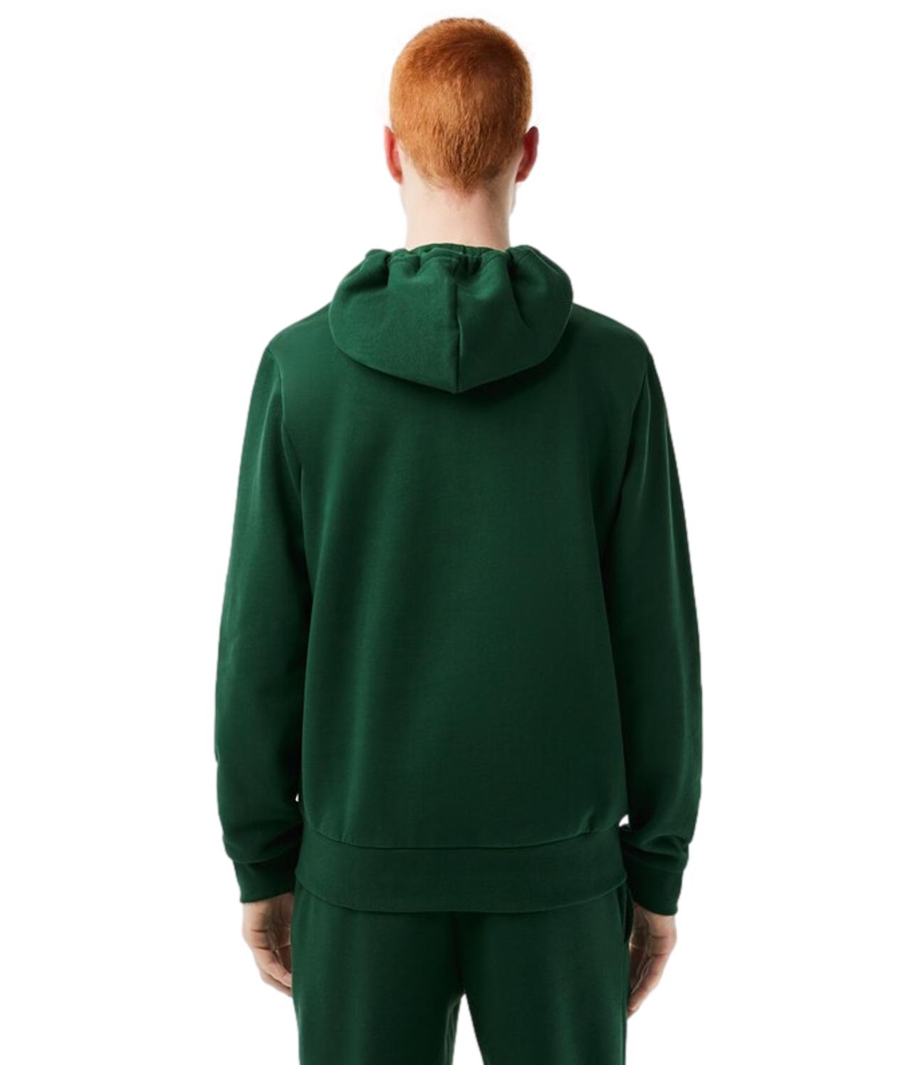Felpa verde con cappuccio