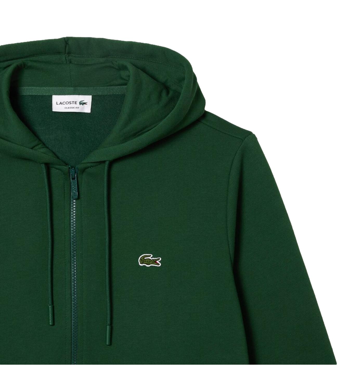 Felpa verde con cappuccio