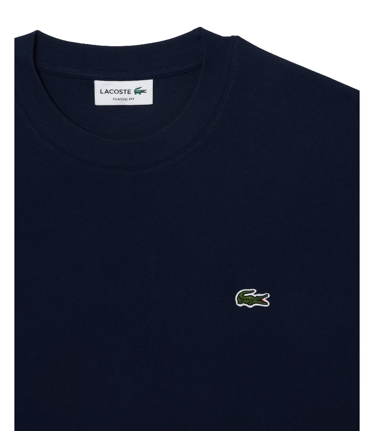T-shirt blu Lacoste uomo girocollo