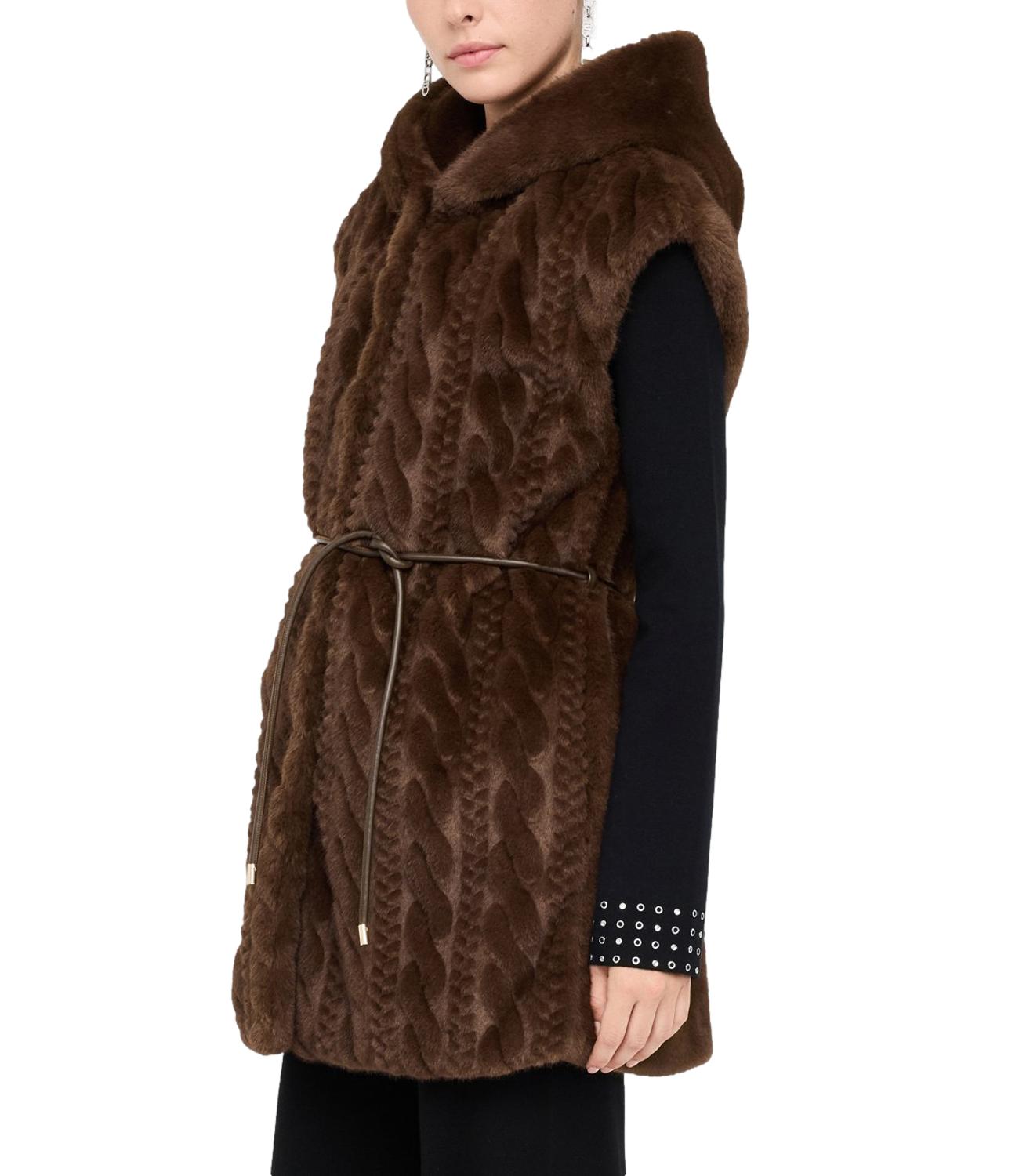 Liu Jo Gilet Pelliccia Cioccolato Donna