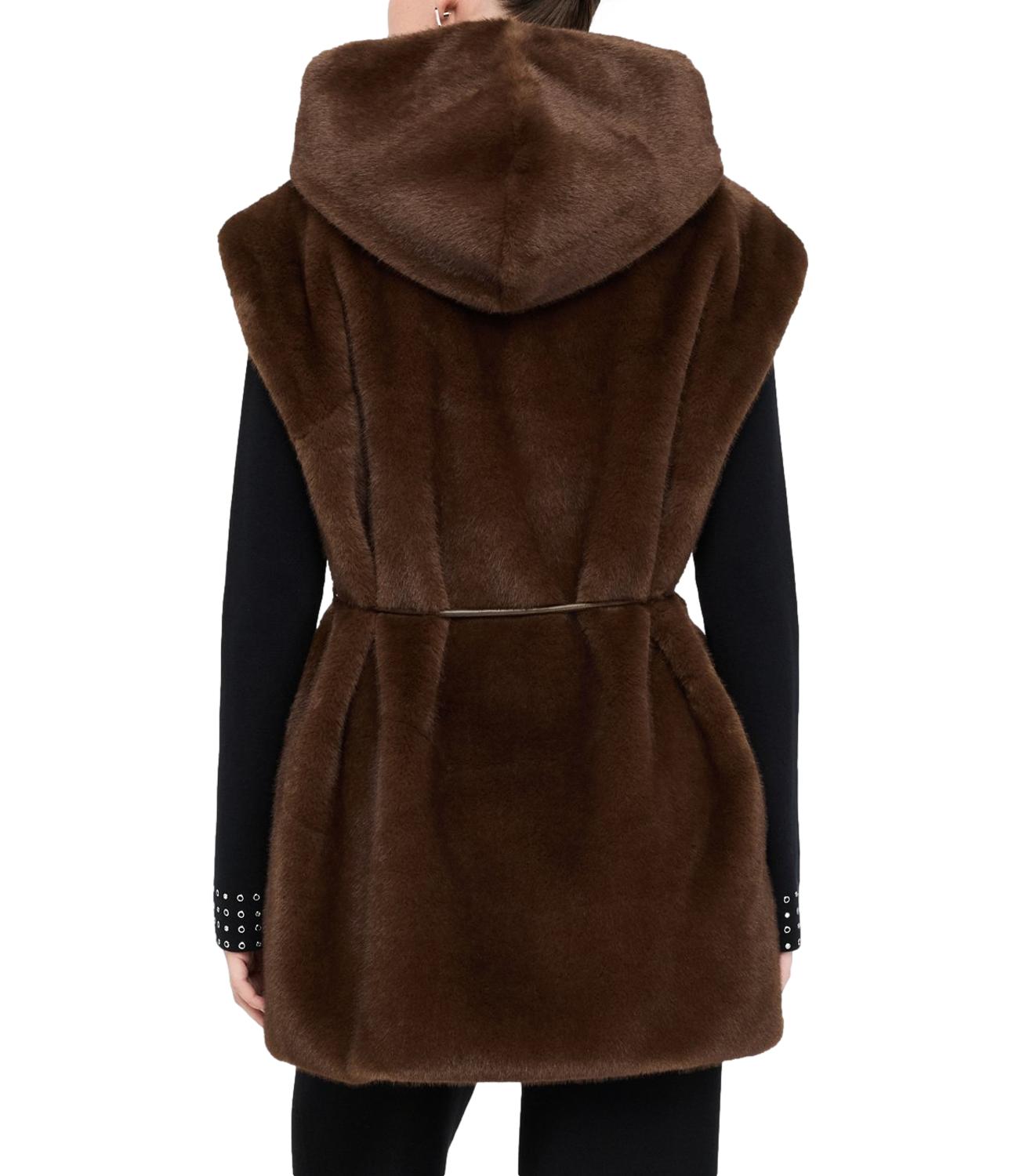Liu Jo Gilet Pelliccia Cioccolato Donna