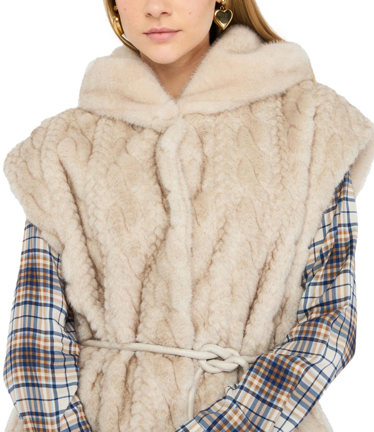 Liu Jo Gilet Pelliccia Natural Beige Donna
